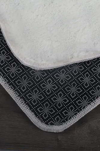 Bubble Cream Soft Large Size Double Non-Slip Base Washable Bath Mat-Cream - 5