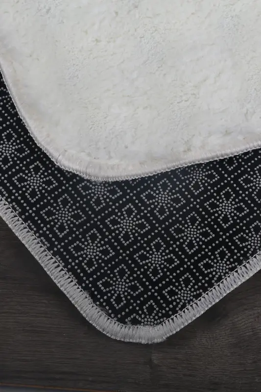 Bubble Cream Soft Large Size Double Non-Slip Base Washable Bath Mat-Cream - 5