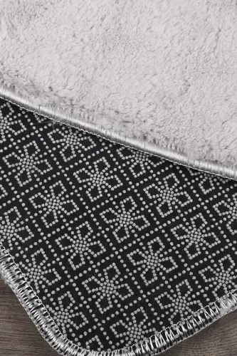 Bubble Gri Yumshoq Katta O'lchamli Ikki Kishilik Sirpanmaydigan Yuviladigan Hammom Gilami - Kulrang - 4