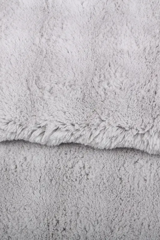 Bubble Gri Yumshoq Katta O'lchamli Ikki Kishilik Sirpanmaydigan Yuviladigan Hammom Gilami - Kulrang - 5