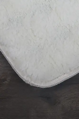 Bubble Krem Yumuşak Büyük Boy İkili Kaymaz Taban Yıkanabilir Banyo Paspası-Krem - 2