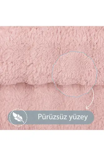 Bubble Pudra Yumuşak Büyük Boy İkili Kaymaz Taban Yıkanabilir Banyo Paspası - Pudra - 3