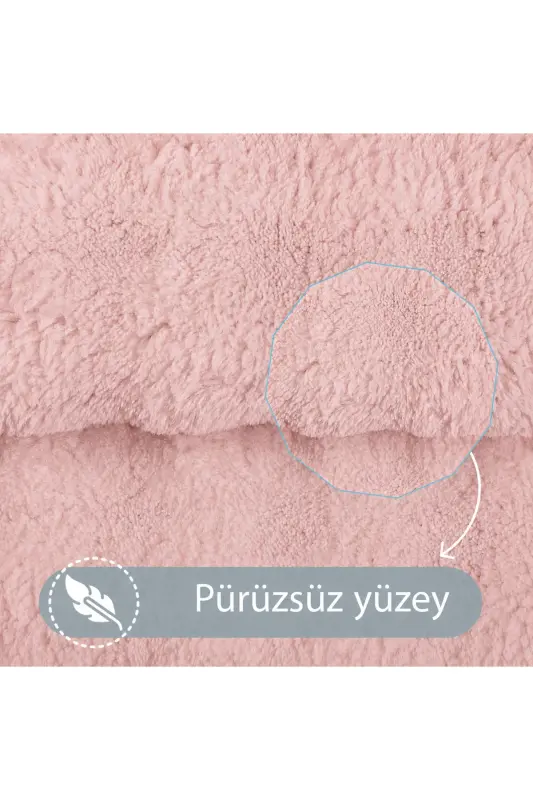 Bubble Pudra Yumuşak Büyük Boy İkili Kaymaz Taban Yıkanabilir Banyo Paspası - Pudra - 3