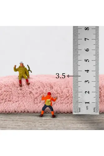 Bubble Pudra Yumuşak Büyük Boy İkili Kaymaz Taban Yıkanabilir Banyo Paspası - Pudra - 6