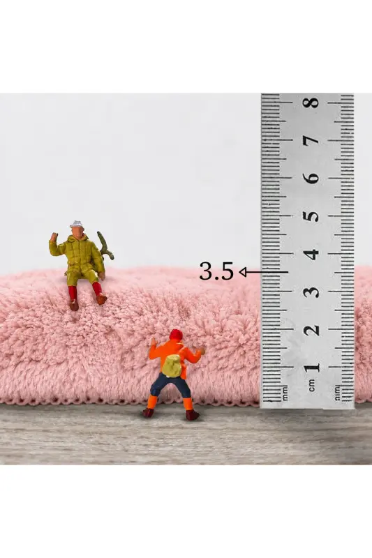 Bubble Pudra Yumuşak Büyük Boy İkili Kaymaz Taban Yıkanabilir Banyo Paspası - Pudra - 6