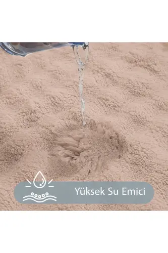 Bubble Vizon Yumuşak Büyük Boy İkili Kaymaz Taban Yıkanabilir Banyo Paspası - Vizon - 3