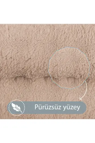 Bubble Vizon Yumuşak Büyük Boy İkili Kaymaz Taban Yıkanabilir Banyo Paspası - Vizon - 5