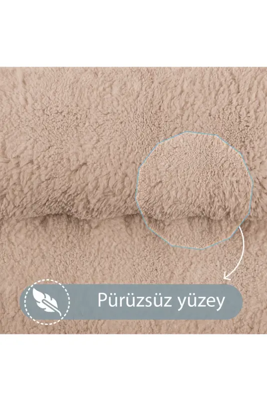 Bubble Vizon Yumuşak Büyük Boy İkili Kaymaz Taban Yıkanabilir Banyo Paspası - Vizon - 5