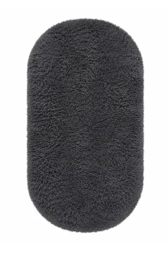 BUBLLE Peluş Oval Kesim Kaymaz Taban Yıkanabilir Yumuşak Salon Yatak Odası Halısı Kilim Antrasit - Antrasitşs - SARAR HALI (1)