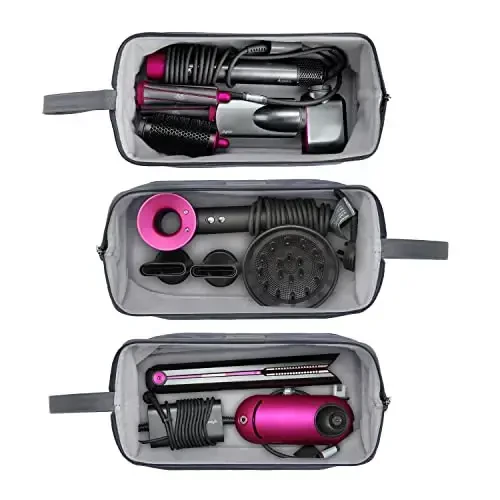 BUBM Travel Case Compatible with Dyson Airwrap & Curling Iron, Portable Hair Dryer Carrying Bag Waterproof Storage for Dyson Supersonic Styler AttacModazoneents Protection - 2