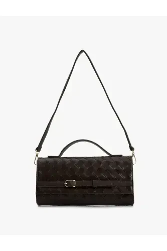 Buckle Detail Handled Shoulder Bag - 1