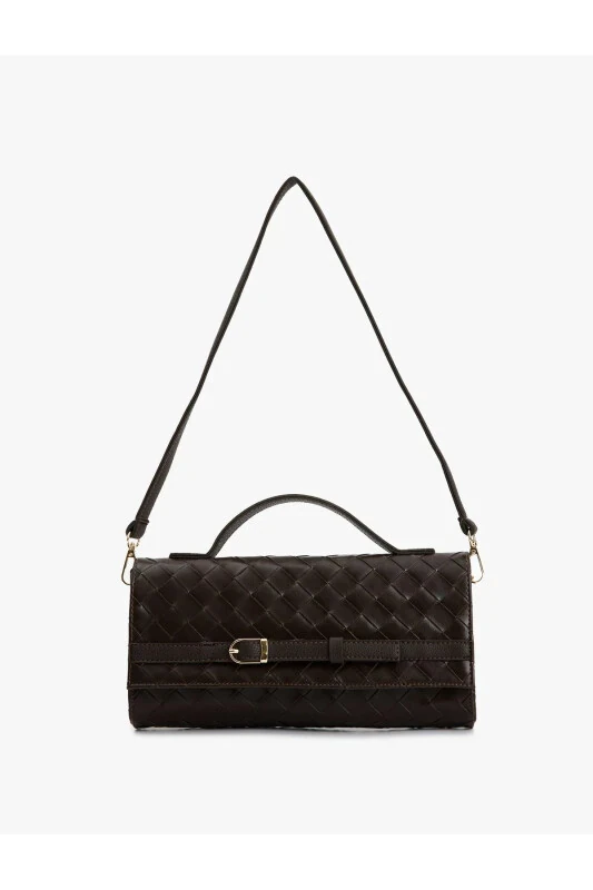 Buckle Detail Handled Shoulder Bag - 1