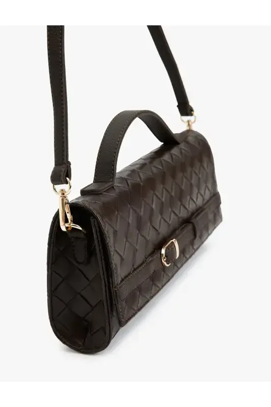 Buckle Detail Handled Shoulder Bag - 3