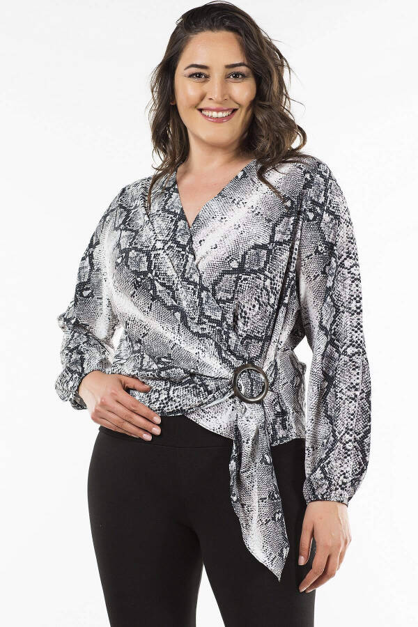 Buckle Wrap Blouse - 1