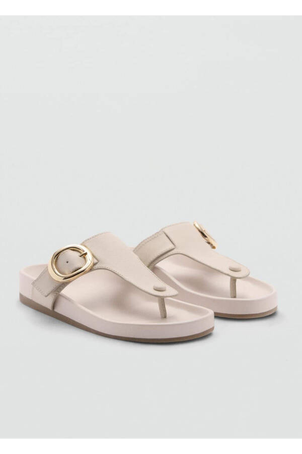 Buckled leather sandals - 1
