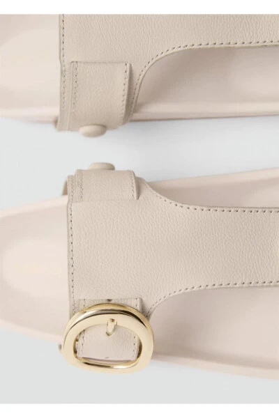 Buckled leather sandals - 4