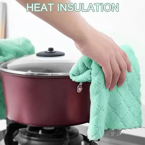 BUEDM 12 Кухонных Полотенец, 12x12 Дюймов, Мягкие Премиум Салфетки, Впитывающие Микрофибровые Салфетки для Мытья Посуды, Кухни, Ванной, Автомобиля - 5