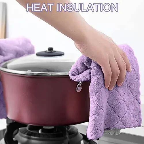 BUEDM 12 ta Oshxona Sochiqlari, 12x12 dyuymli Yumshoq Premium Sochiqlar, Idish-tovoqlar, Oshxona, Hammom, Avtomobilni tozalash uchun Mikrofiber Tozalovchi Sochiq. - 5