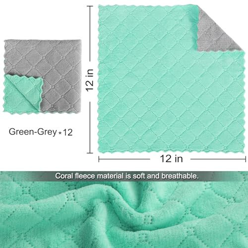 BUEDM 12 ta Oshxona Sochiqlari, 12x12 dyuymli Yumshoq Premium Sochiqlar, Idish-tovoqlar, Oshxona, Hammom, Avtomobilni tozalash uchun yutuvchi Mikrofiber Tozalash Matosi. - BUEDM (1)