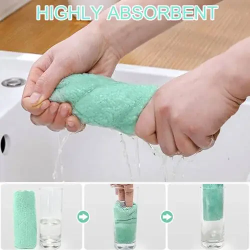 BUEDM 12 ta Oshxona Sochiqlari, 12x12 dyuymli Yumshoq Premium Sochiqlar, Idish-tovoqlar, Oshxona, Hammom, Avtomobilni tozalash uchun yutuvchi Mikrofiber Tozalash Matosi. - 4