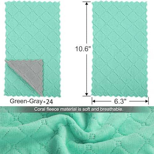 BUEDM 24 dona oshxona mato dasturxonlari, tuklanmaydigan yumshoq premium dasturxonlar, idishlarni, oshxonani, hammomni, mashinani tozalash uchun absorbent mikrofiber tozalash matosi - 2