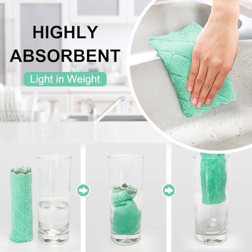 BUEDM 24 dona oshxona mato dasturxonlari, tuklanmaydigan yumshoq premium dasturxonlar, idishlarni, oshxonani, hammomni, mashinani tozalash uchun absorbent mikrofiber tozalash matosi - 4