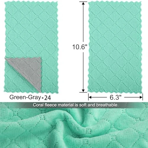 BUEDM 24 dona oshxona mato dasturxonlari, tuklanmaydigan yumshoq premium dasturxonlar, idishlarni, oshxonani, hammomni, mashinani tozalash uchun absorbent mikrofiber tozalash matosi - BUEDM (1)