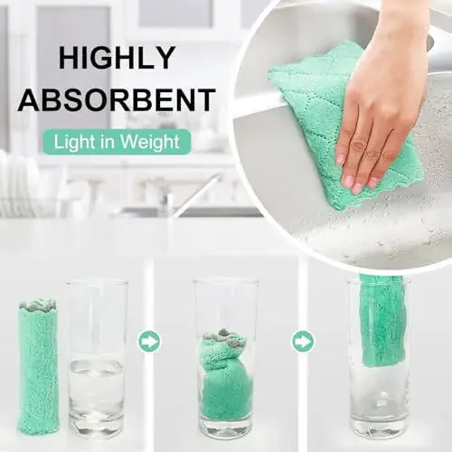 BUEDM 24 dona oshxona mato dasturxonlari, tuklanmaydigan yumshoq premium dasturxonlar, idishlarni, oshxonani, hammomni, mashinani tozalash uchun absorbent mikrofiber tozalash matosi - 4