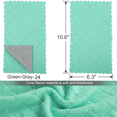 BUEDM 24 Pack Kitchen Cloth Dish Towels, No Shedding Soft Premium Dishcloths, Absorbent Microfiber Cleaning Cloth for Cleaning Dishes, Kitchen, Bathroom, Car - BUEDM (1)