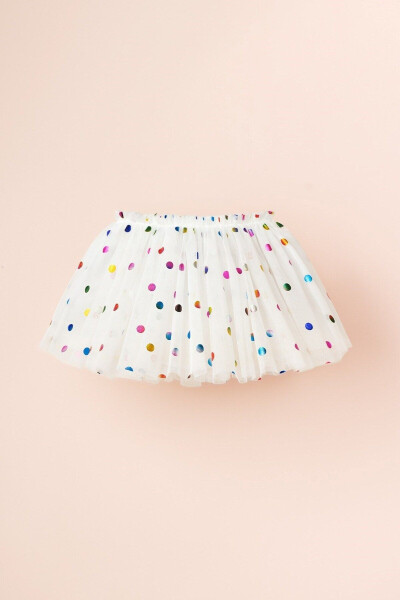 Buenos Colorful Polka Dot Detailed Lined Tulle Skirt - 3