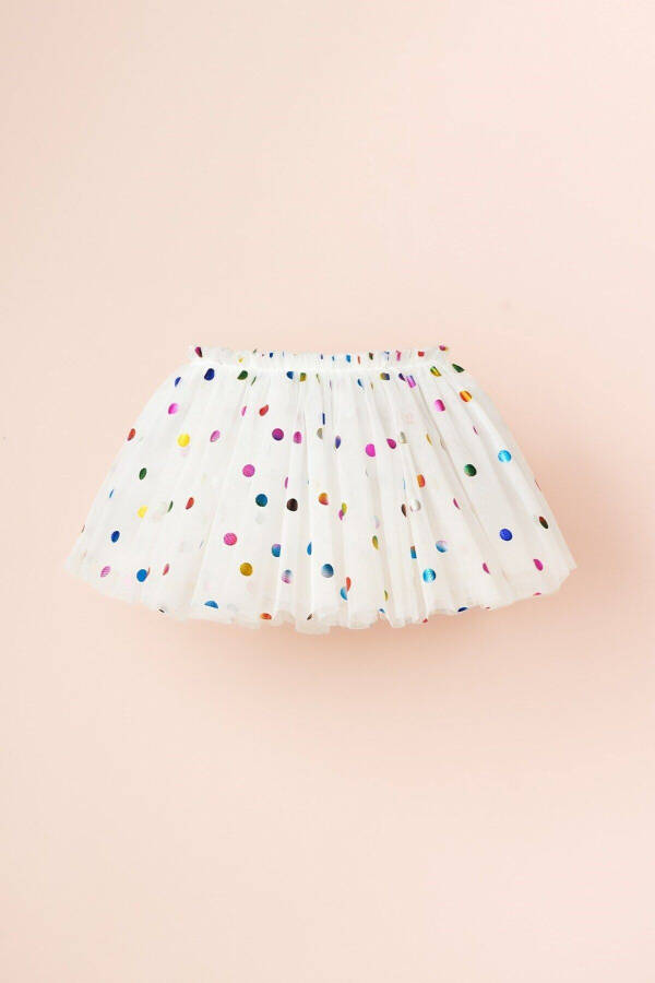 Buenos Colorful Polka Dot Detailed Lined Tulle Skirt - 3