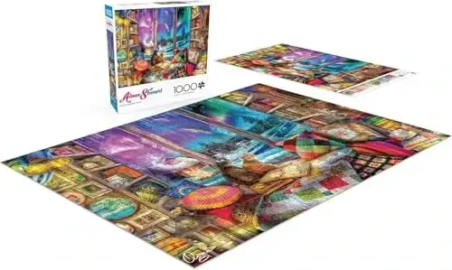 Buffalo Games - 1000 Piece Jigsaw Puzzle - Aimee Stewart - Northern Lights Cats - Winter Scene - Challenging Puzzles for Adults and Families - 6