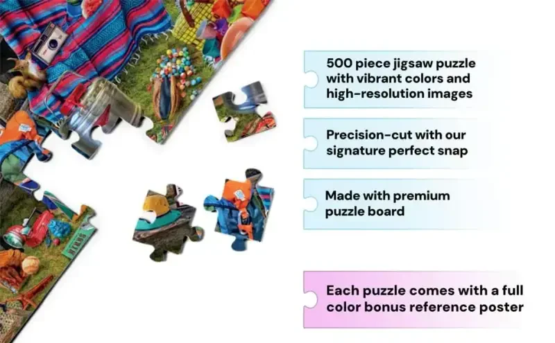 Buffalo Games - Aimee Stewart -Look Closer Family Campsite - 500 Piece Jigsaw Puzzle For Adults -Challenging Puzzle Perfect for Game Nights - Finished Size is 21.25 x 15.00 - BUFFALO
