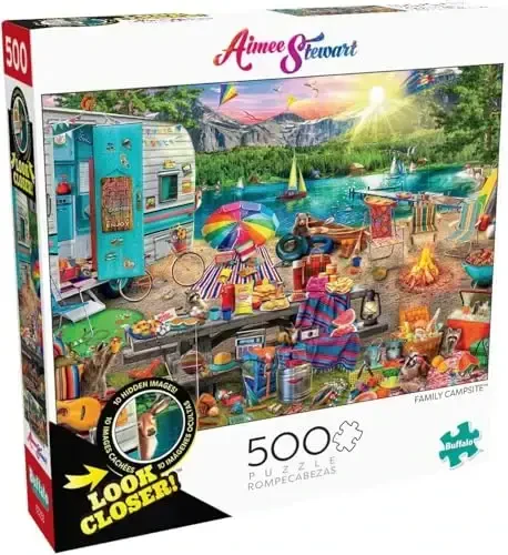 Buffalo Games - Aimee Stewart -Look Closer Family Campsite - 500 Piece Jigsaw Puzzle For Adults -Challenging Puzzle Perfect for Game Nights - Finished Size is 21.25 x 15.00 - 3