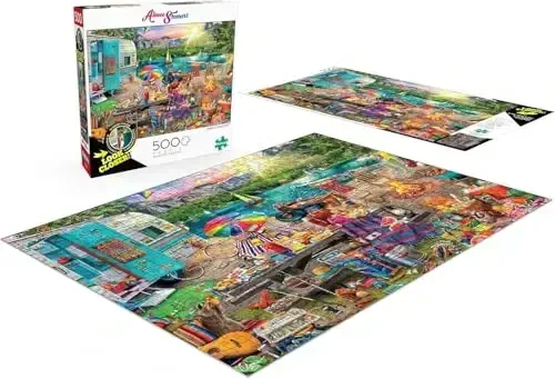 Buffalo Games - Aimee Stewart -Look Closer Family Campsite - 500 Piece Jigsaw Puzzle For Adults -Challenging Puzzle Perfect for Game Nights - Finished Size is 21.25 x 15.00 - 6