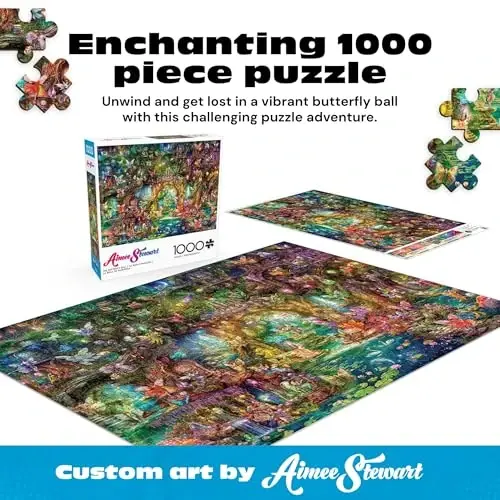 Buffalo Games - Aimee Stewart The Butterfly Ball 1000 Piece Jigsaw Puzzle, Made in USA, Premium Recycled Board, Reference Diagram - 2