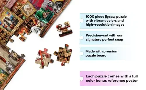 Buffalo Games - Aimee Stewart - The Library of Dogs - 1000 Piece Jigsaw Puzzle for Adults -Challenging Puzzle Perfect for Game Nights - Finished Size is 26.75 x 19.75 - BUFFALO (1)