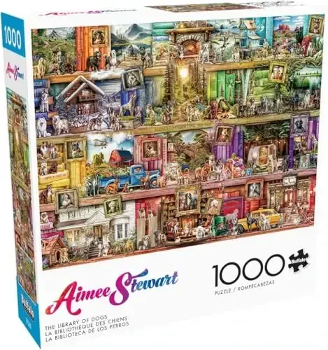 Buffalo Games - Aimee Stewart - The Library of Dogs - 1000 Piece Jigsaw Puzzle for Adults -Challenging Puzzle Perfect for Game Nights - Finished Size is 26.75 x 19.75 - 3