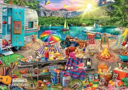 Buffalo Games - Aimee Stewart -Look Closer Family Campsite - 500 Piece Jigsaw Puzzle For Adults -Challenging Puzzle Perfect for Game Nights - Finished Size is 21.25 x 15.00 - 4