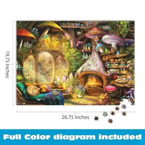 Buffalo Games - Aimee Stewart - Merry Mushroom Cottage - 1000 Piece Jigsaw Puzzle for Adults - Challenging Puzzle Perfect for Game Nights - Finished Size is 26.75 x 19.75 - 2