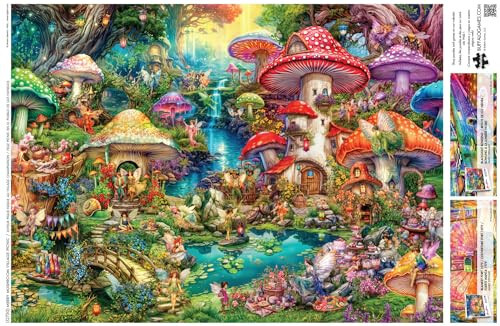 Buffalo Games - Aimee Stewart - Merry Mushroom Village Picnic - 1000 Piece Jigsaw Puzzle for Adults Challenging Puzzle Perfect for Game Nights - Finished Puzzle Size is 26.75 x 19.75 - 5