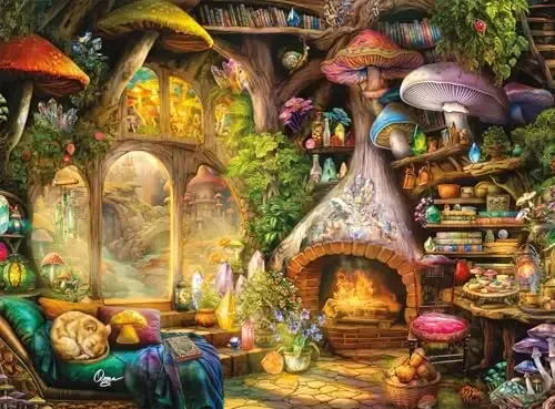 Buffalo Games - Aimee Stewart - Merry Mushroom Cottage - 1000 Piece Jigsaw Puzzle for Adults - Challenging Puzzle Perfect for Game Nights - Finished Size is 26.75 x 19.75 - 5
