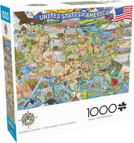 Buffalo Games - Carrie Wagner - Colorful Country - 1000 Piece Jigsaw Puzzle for Adults Challenging Puzzle Perfect for Game Nights - Finished Puzzle Size is 26.75 x 19.75 - 1