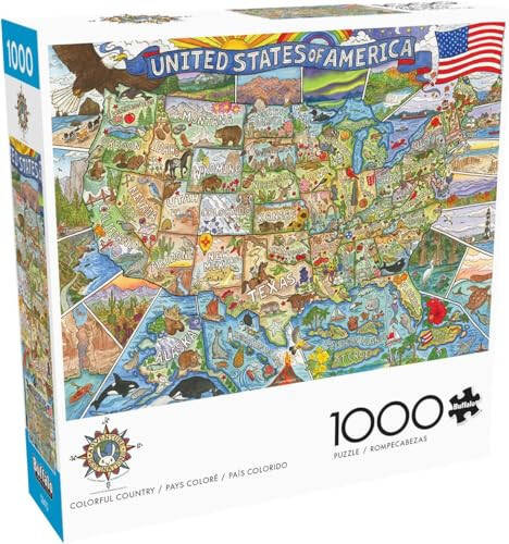 Buffalo Games - Carrie Wagner - Rangli Qishloq - 1000 Bo'lakli Kattalar Uchun Jigso Bulmacha O'yini Qiyin Bulmacha O'yin Kechalari Uchun Ideal - Tayyor Bulmacha Hajmi 26,75 x 19,75 - 1