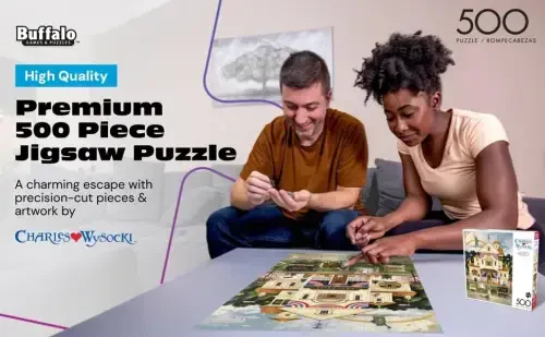 Buffalo Games - Charles Wysocki - Lady Liberty's Independence Day Enterprising - 500 Piece Jigsaw Puzzle for Adults -Challenging Puzzle Perfect for Game Nights - 1