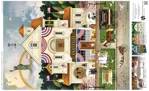 Buffalo Games - Charles Wysocki - Lady Liberty's Independence Day Enterprising - 500 Piece Jigsaw Puzzle for Adults -Challenging Puzzle Perfect for Game Nights - 6
