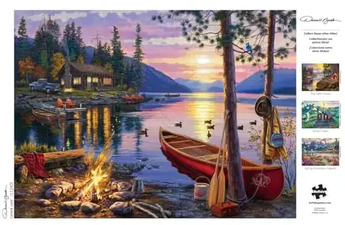 Buffalo Games - Darrell Bush - Canoe Lake - 1000 Piece Jigsaw Puzzle For Adults - Challenging Puzzle Perfect for Game Nights - Finished Size Is 26.75 x 19.75 - 5