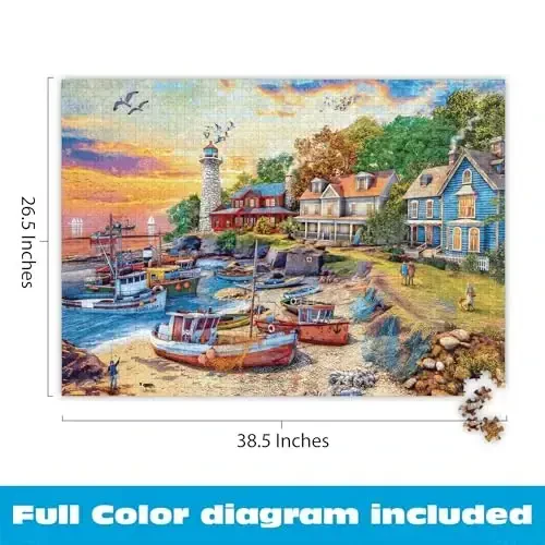Buffalo Games - Dominic Davison - American Harbor Town - 2000 Piece Jigsaw Puzzle for Adults -Challenging Puzzle Perfect for Game Nights - Finished Size is 38.50 x 26.50 - 4