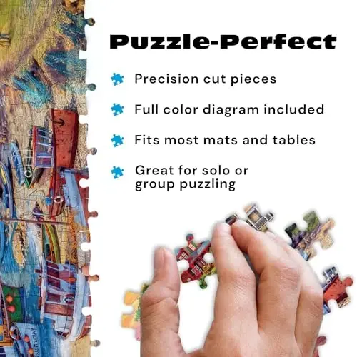 Buffalo Games - Dominic Davison - American Harbor Town - 2000 Piece Jigsaw Puzzle for Adults -Challenging Puzzle Perfect for Game Nights - Finished Size is 38.50 x 26.50 - 5