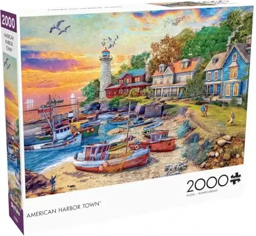 Buffalo Games - Dominic Davison - American Harbor Town - 2000 Piece Jigsaw Puzzle for Adults -Challenging Puzzle Perfect for Game Nights - Finished Size is 38.50 x 26.50 - 6